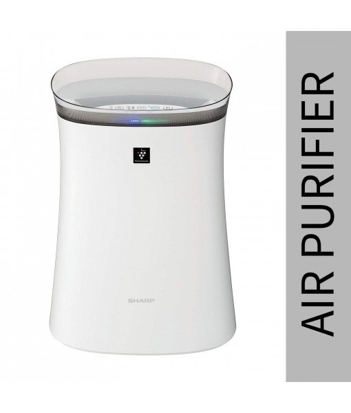 Sharp Air Purifier for Homes & Offices | Dual Purification - ACTIVE (Plasmacluster Technology) & PASSIVE FILTERS (True HEPA+Carbon+Pre-Filter) | Captures 99.97% of Impurities | Model:FP-F40E-W | White